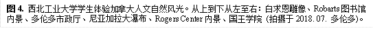 图4. MG冰球突破官网网站学生体验加拿大人文自然风光。从上到下从左至右:白求恩雕像、Robarts图书馆内景、多伦多市政厅、尼亚加拉大瀑布、Rogers Center内景、国王学院 (拍摄于2018. 07. 多伦多)。